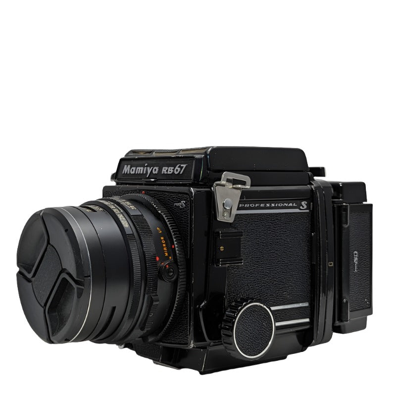 Mamiya RB67 Pro S w\ Mamiya Sekor C 127mm f3.8 lens, waist level finde