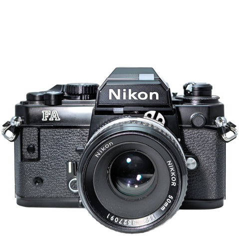 Nikon FA 35mm Film Camera Black  w/ Nikkor 50mm f2 lens and MF-18 data back