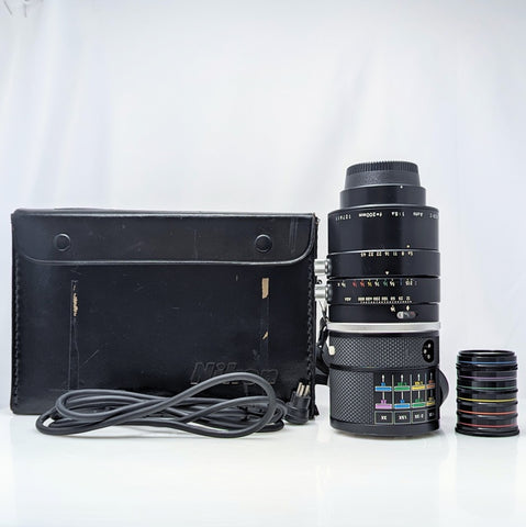 Rare Medical-Nikkor 200mm f5.6 with filters, DC power-pack & cable. Near Mint