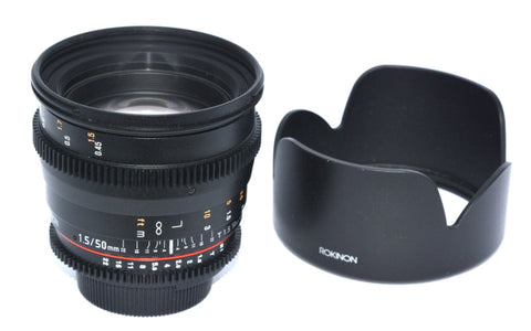 Rokinon T 1.5 50mm AS UMC manual Cine Lens for Nikon, Mint