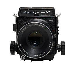 Mamiya RB67 Pro S w\ Mamiya Sekor C 127mm f3.8 lens, waist level finde
