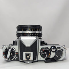 Chrome Nikon FE2 35mm Film Camera w. Nikkor50mm f1.8 lens