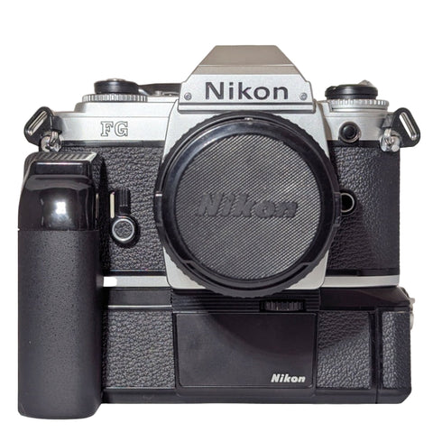 Nikon FG Film camera w/ Nikkor Series E 50mm f1.8 Lens and MD-14 Motor drive - Mint