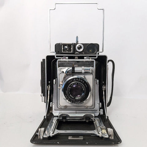 Busch Pressman Model D 4x5 press camera w/ Wollensak 135mm f4.7 Raptar lens Excellent Plus