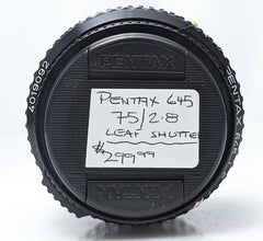 SMC Pentax 645 75mm f2.8 Leaf shutter Lens 