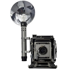 Pacemaker Graflex Crown Graphic Special 4x5 film camera with Schneider-Kreuznach 135mm f4.7 Xenar lens and flash unit