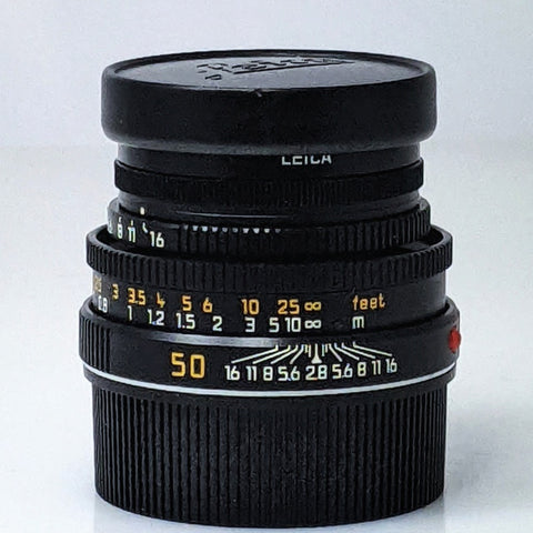 Leica ELMAR-M 50/2.8 Collapsable Black Lens  Leitz 50mm 1:2.8 Like New