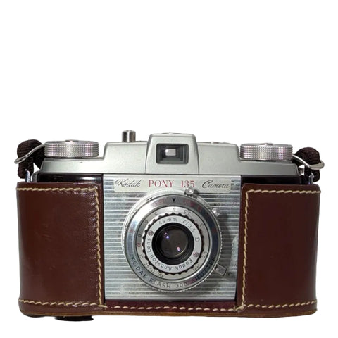 Canadian-Made Kodak Pony 135 35mm Film Camera 44mm f/3.5 Lens | Original Leather Case