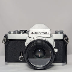 Nikkormat FT2 35 mm SLR Film Camera (Chrome) w/ Nikkor 50 mm f/2 Lens