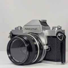 Nikkormat FT2 35 mm SLR Film Camera (Chrome) w/ Nikkor 50 mm f/2 Lens