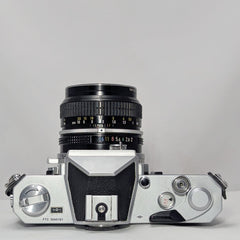 Nikkormat FT2 35 mm SLR Film Camera (Chrome) w/ Nikkor 50 mm f/2 Lens