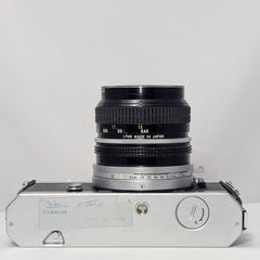Nikkormat FT2 35 mm SLR Film Camera (Chrome) w/ Nikkor 50 mm f/2 Lens