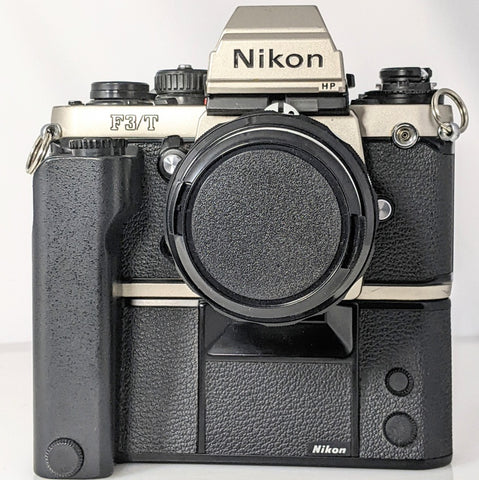 Nikon F3 Titanium HP w/MD4 Motor drive and Nikkor-S Auto 50 1.4 Lens upgraded to AI - Excellent Plus