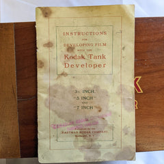VINTAGE Kodak Wooden Developer Tank - w/ Instructions