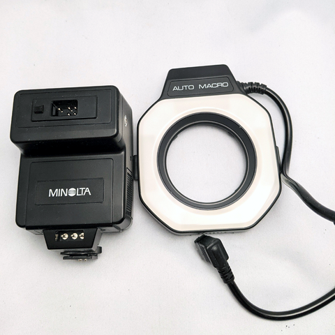 Minolta Auto Electroflash Macro 80PX Ring Flash Set - Near Mint